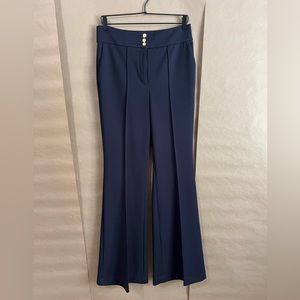 High Waisted Gold Button Ribbed Flare Pant Size 10